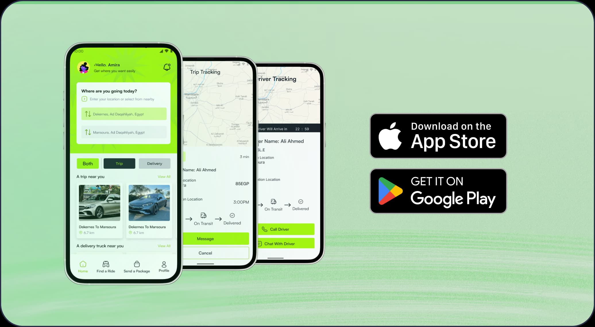 Mobile app development portfolio showing iOS and Android applications with modern UI design and cross-platform compatibility
